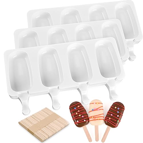 Classic Sakolla 3 Pack Large Popsicle Molds 4 Cavities Cake Collection