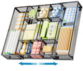 Minimalist Marbrasse Expandable Desk Drawer Organizer, Mesh Drawer Organizer Tray with for Daily Use