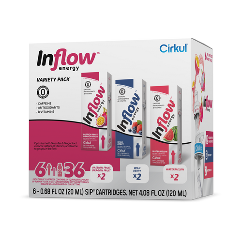 Natural Fruit Flavored Inflow Energy 6-Pack Variety Pack VCUW - Electrolyte Hydration Enhanced Taste Cartridges - Default Title