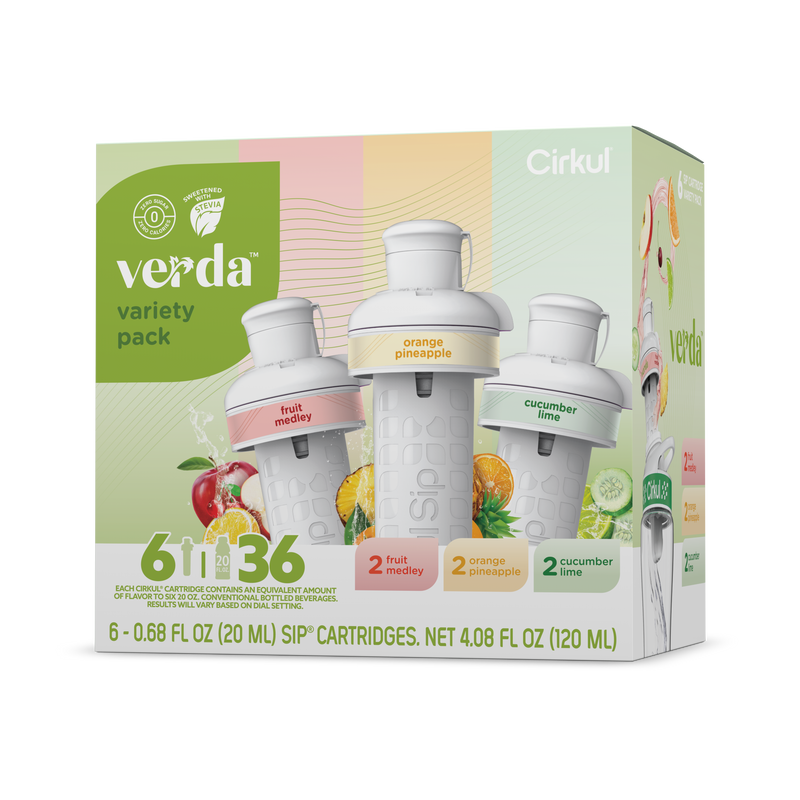 Natural Fruit Flavored Verda 6-Pack Variety Pack CT2I - Electrolyte Hydration Enhanced Taste Cartridges - Default Title