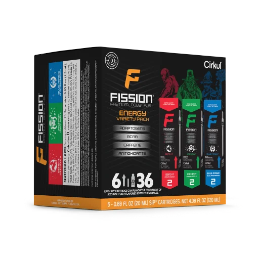 Natural Fruit Flavored Fission 6-Pack Variety Pack 97EI - Sugar-Free Fruit Flavor Cartridge Refill Detail