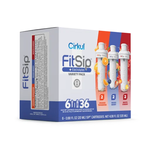 Sugar-Free FitSip 6-Pack Variety Pack HE3H - Zero-Calorie Multi-Flavor Sip Pods for Water Bottle Detail
