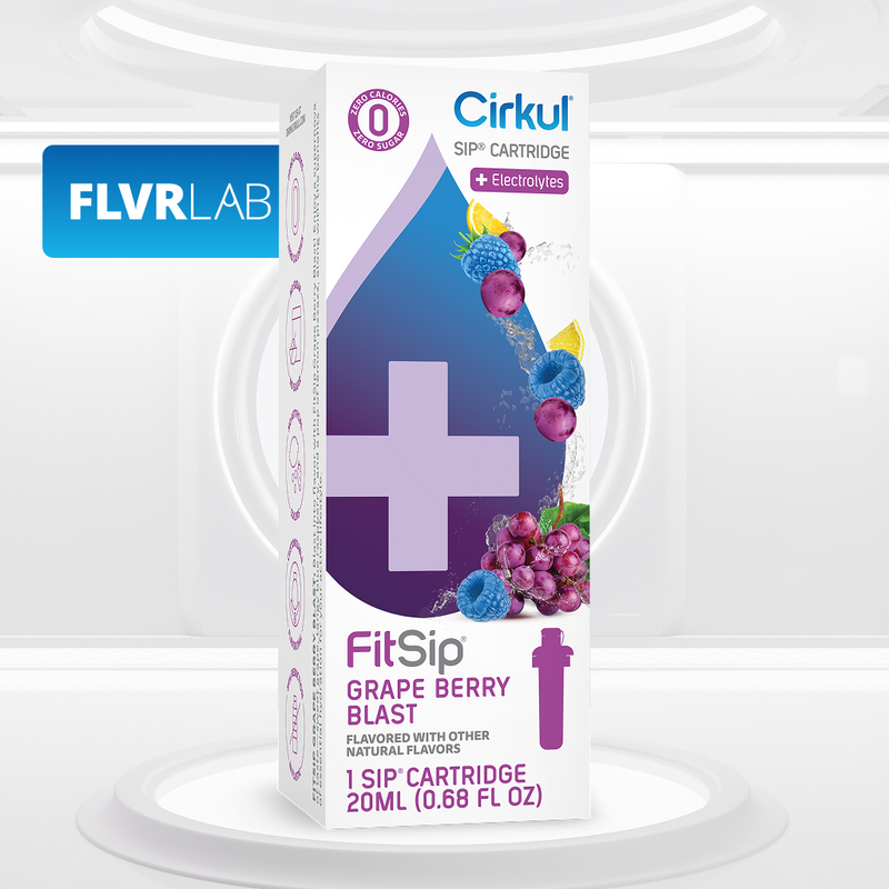 Vitamin-Infused FitSip Grape Berry Blast DPFR - Electrolyte Hydration Enhanced Taste Cartridges Detail