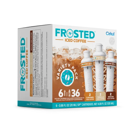 Refreshing Electrolyte Frosted Iced Coffee 6-Pack Variety Pack RAJT - Electrolyte Hydration Enhanced Taste Cartridges Detail